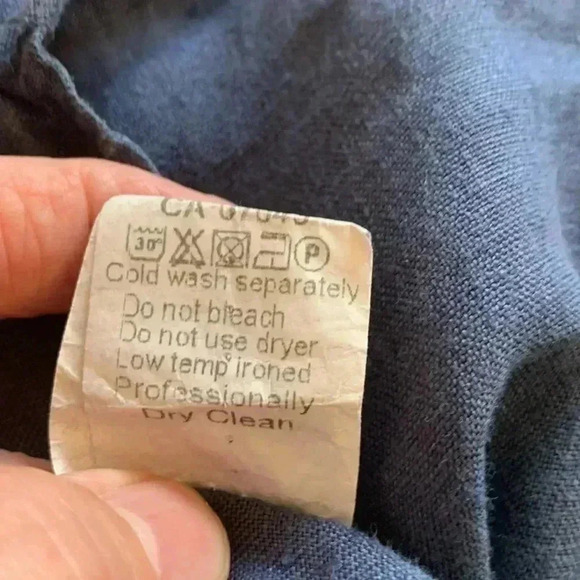 Terzo Millennio 100% linen long sleeved, tunic style top w  decorative buttons - Picture 7 of 9